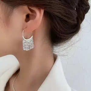 Elegant Gold & Silver Tassel Hoop Earrings for Women, Sparkling Fringe Drop Earrings That Instantly Elevate Your Look, Lightweight Statement Jewelry Gift for Her tarnish-free stud hypoallergenic unique first choice long lasting casual all-season versatile