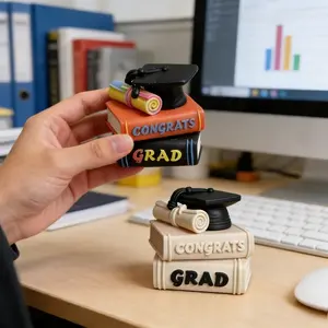 Resin Mold 2pcs 3D Graduation Book Stack Silicone Mold with Cap & Diploma, for DIY Candle Making & Home Decor Art, Ideal for Graduation Season, Christmas, Thanksgiving & Housewarming