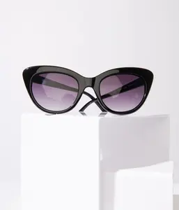 Black & Purple Tint Rounded Cat Eye Sunglasses Black & Purple Tint Rounded Cat Eye Sunglasses