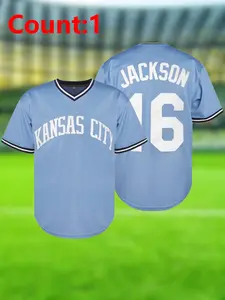 Men's New Style Baseball Jersey, Stylish Jersey, Stretch Breathable Embroidered Button Sports Uniform, Casual Loose Fit for All Seasons