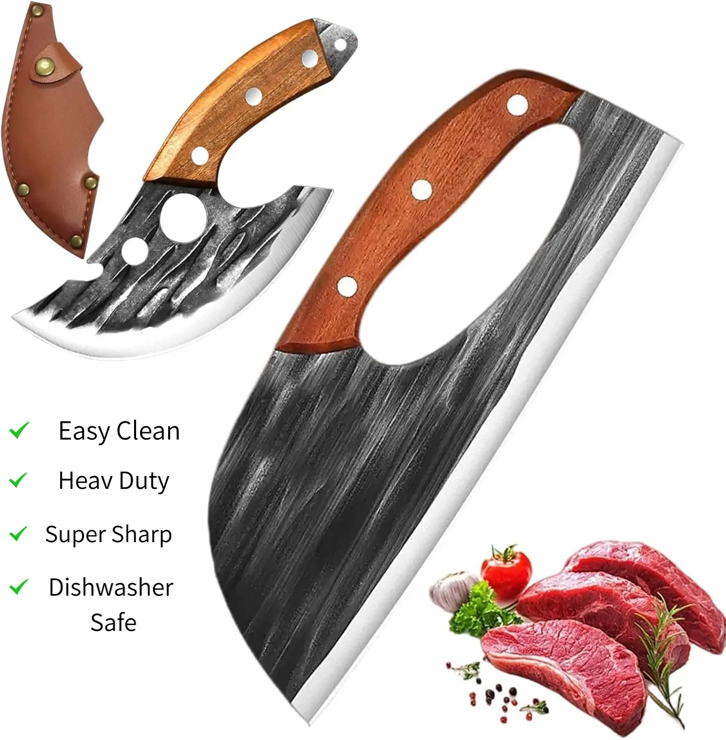 [Buy 1 Get 1 Free] Knives Kitchen Set | Knife | Kitchen | Household | Kitchen Accessories | Ergonomically designed handles, perfect for home cooking, outdoor BBQs and camping, a Father's Day gift. non-stick stainless steel