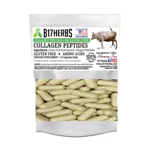 Collagen Peptide Capsules - Grass Fed, Bovine, Type I & III - 100 Caps, 500mg