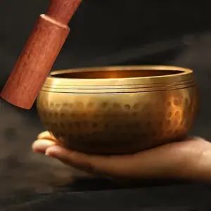 Nepal Singing Bowl Meditation Set Handmade! 3 Inch Copper Body, Wooden Mallet, Pure Overtones, Yoga Healing, Chakra Balance