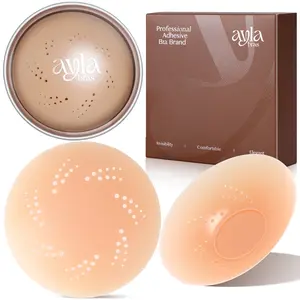 Ayla Bras, Thin & Breathable ,Non-Toxic,Medical-Grade, Silicone  Adhesive Nip Cover for women, Skin-Friendly Adhesive, Washable & Reusable Pasties for Invisible Coverage