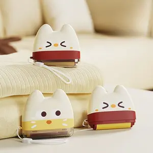 2-in-1 Dual-Use Lint Roller for Clothes & Pet Hair, Mini Portable Fuzz Remover, Sticky Lint Brush for Coat and Pet Fur