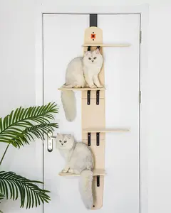 Wooden Cat Hanging Bed Door Hanging Space Saving Cat Jump Platform Pet Climbing Frame Cat Tree Tower Cat Toys