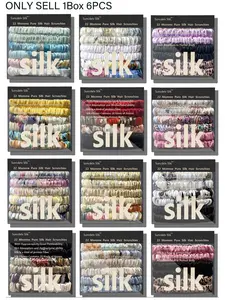 6pcs Set 100% Silk Scrunchies Hair Ties, High Quality 22 Momme Hair Bands for Women & Girls, Elegant Ponytail Hairstyle Hair Accessories, Fashionable Hair Accessories
