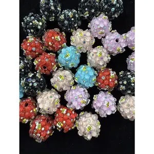 201 15PCS Bee Flower Beads Set | Colorful Cute Floral Beads for DIY Pens & Phone Charms