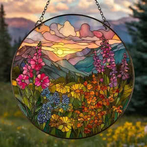 Hummingbird Stained Glass Suncatcher, Mother's Day Gift for Mom Grandma, Window Hanging Bird Art, Sympathy Memory Gift, Spring Decor