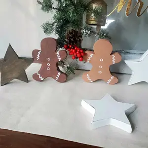 christmas Home Decor - Rustic Gingerbread Christmas Decoration - Star Neutral Decor - Festive Holiday Addition