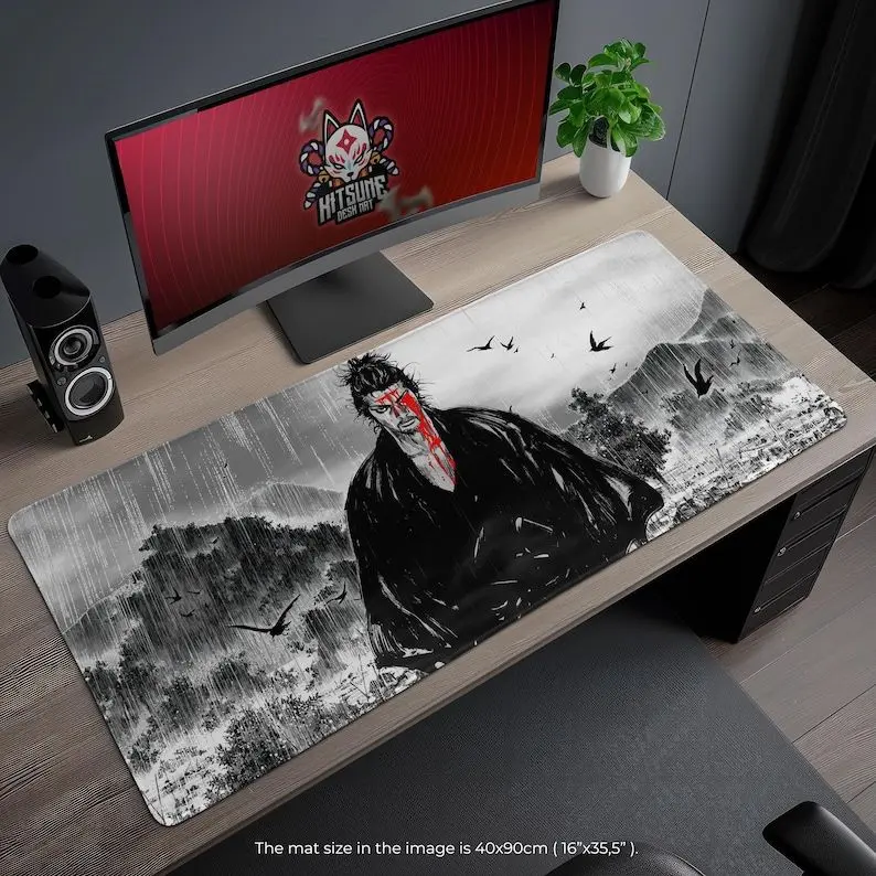 Vagabond Miyamoto Musashi Desk Mat - Samurai Anime Gaming Mouse Pad, Gift for Manga Fans