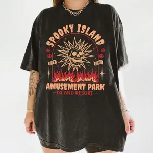 Comfort Colors Spooky Island Shirt, Retro Halloween Movie Shirt, Disco Skull T-Shirt, 90s Nostalgia Halloween