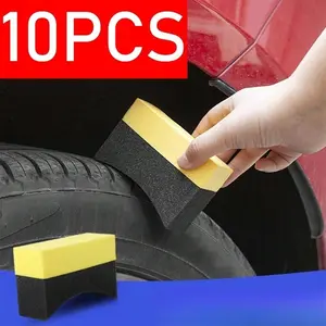 10pcs Cleaning Sponge Brush for Car Wheel Tire Wash Wipe Water Suction Sponge Pad Wax Polishing Tyre Brushes Tools