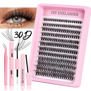 Self-eyelash extension suit, thick, light, soft, D curl, 9-16mm mixed model, perfect for parties and festivals, easy to operate, durable in design, suitable for self-made household extension and reusable, Cosmetic eyelash extension, Diy Eyelash Extensions