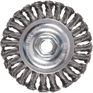 Industries 186510B - 4" x 1/2" x 5/8"-11 Knot Wire Wheel, .020 Carbon Steel Wire