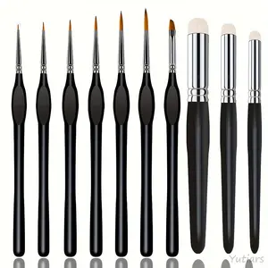 3/6/7/10Pcs Fine Micro Detail Paint Brushes Wood Handle Drybrush for Miniature Art DND Warhammer 40K Acrylic Watercolor Painting Hobby Tools