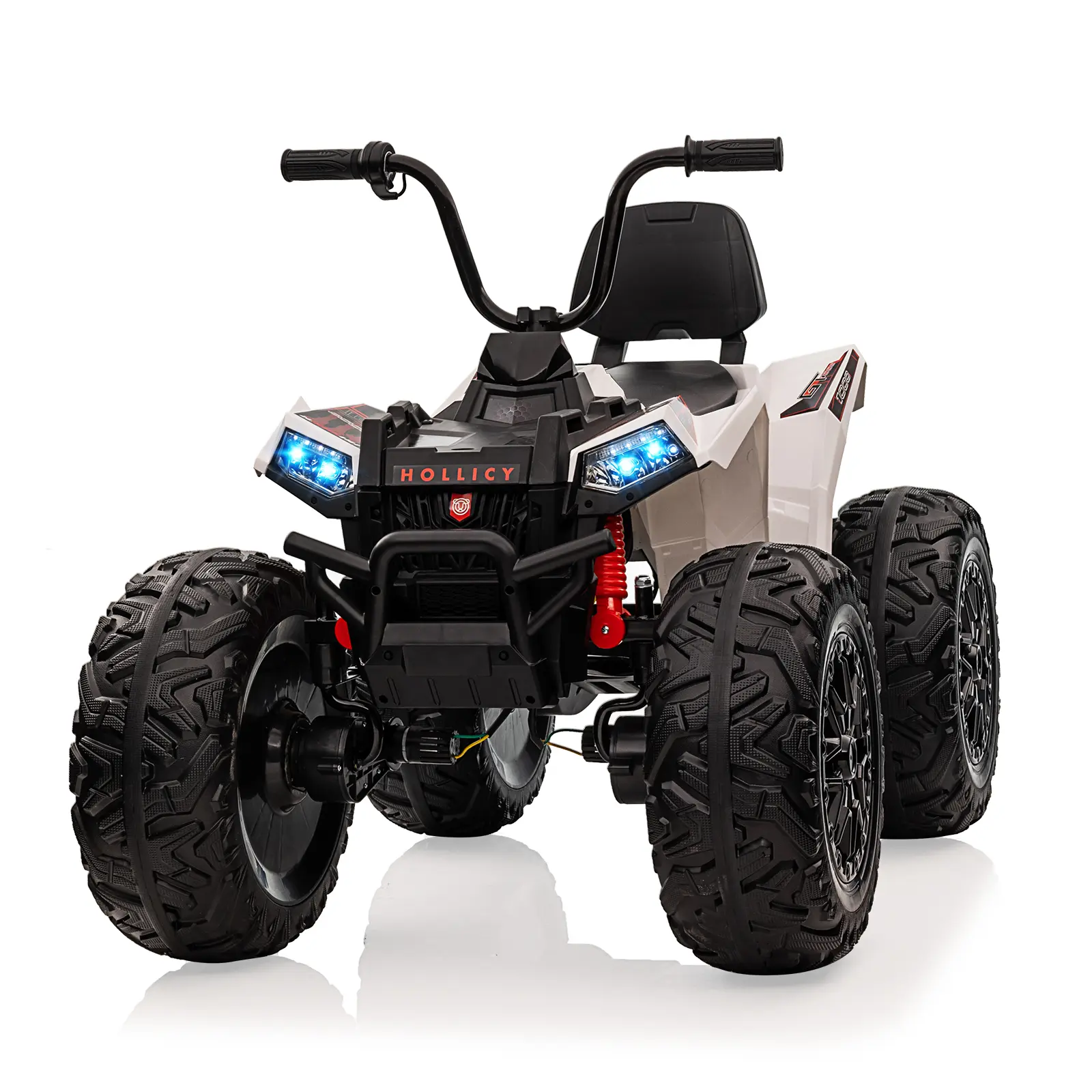 Unisex 2-Seater 24V Electric ATV Kids' Ride-On Quad, 4x200W High-Power 4WD, Dual 7AH Battery System, Hand Accelerator, Durable EVA Tires, Metal Frame Full Suspension, LED Lights, Audio, Outdoor Use, Outdoors