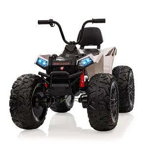 2-Seater 24V Electric ATV for Kids, 4x200W High-Power 4WD Ride-On Car, Dual 7AH Battery System, Hand Accelerator, Durable EVA Tires, Metal Full Suspension, LED Lighting & Audio