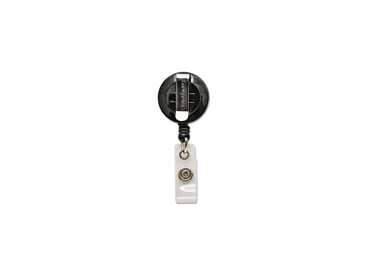 Baumgartens Card Reel with Belt Clip Extends 30" Black 68824