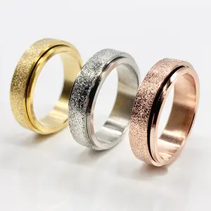 Spinner Ring Titanium Steel Worry Ring, Meditation Rings, Spin Ring Fidget Ring