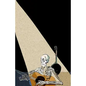 “Song of Death" Print | Skeleton Playing Guitar and Banjo Wall Art