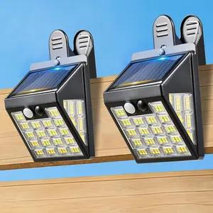 160LEDs 2 Pack Clip on Solar Outdoor Motion Sensor Lights, IP65 Waterproof Solar Fence Lights for Deck Yard Garden Camping