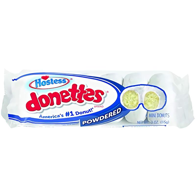 Hostess Donettes Mini Donuts, Powdered Sugar, 3 Ounce, 10 Count
