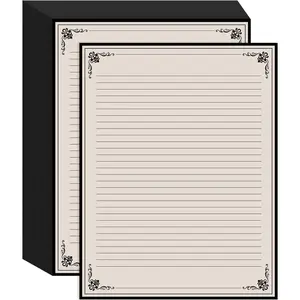 Vintage Lined Paper - 50 Sheets Stationary Paper for Writing Letters, 100gsm, Stationery for Writing Letters, Invitations, Stationery Writing Papers, 8.5'' x 11''