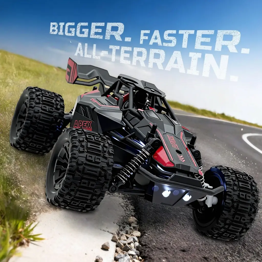1:18 scale  all-terrain remote-controlled off-road vehicle, 2.4GHz high-speed remote control car, equipped with LED headlights and shock absorbers,  suitable for both children and adults, is the perfect birthday gift for boys and girls