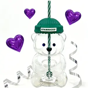 2026 Barista Bear Cup Limited Edition Glass Cup New Year Gift 503ml  Green Straw-Included Tumbler – Coffee Cup, Christmas Present