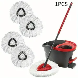 1pc Ultra-Absorbent Spin Mop Head High-Durability Replacement for Wet and Dry Cleaning Easy-Clean Dusting Mop Head Suitable for All Surfaces Essential Cleaning Kit