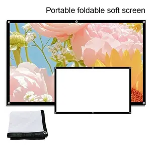 High Definition Wall-Mounted Projector Screen 16:9, 60-150 Inches, Home Theater, Washable, Reusable, Easy to Clean, Large Venue Use