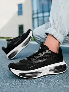 Couple Style Fluorescent Air Cushion Running Shoes Double Layer Mesh Full Palm Air Cushion Daily Sports/Out Wear - Sports Shoes, Breathable Cushion WearResistant Anti-Slip