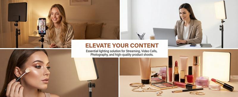 10" LED Square Light Panel with 63" Extendable Stand 3 Color 2200-4500K Studio Lighting for YouTube/TikTok/Instagram Content Creation, Dimmable Brightness, USB Powered, Soft light（1PCS）#valentine's#new years