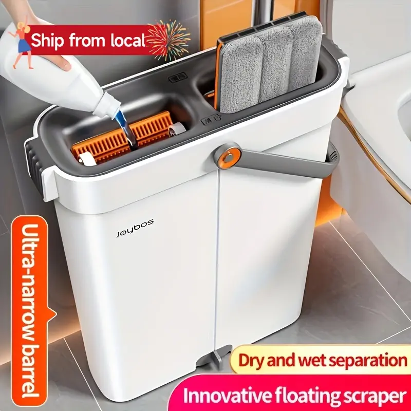 12.99inch/15.75inch Mop And Bucket with Wringer Dryer Set, Floor Cleaning, Wet And Dry Floor Dust Mop, Home Floor Cleaning System, for All Floors, Recommended for Living Room, Bedroom, Bathroom Kitchen, Cleaning Supplies, Cleaning Tools, Holiday Cleaning