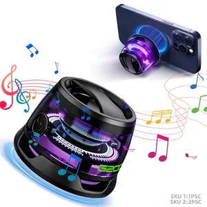 2-in-1 Magnetic Bluetooth Speaker,Mini Wireless Bluetooth Speaker,Phone Holder,Small/Portable/Multifunctional with RGB Lights & Strong Magnetic Strength,Travel & Gift Ideas