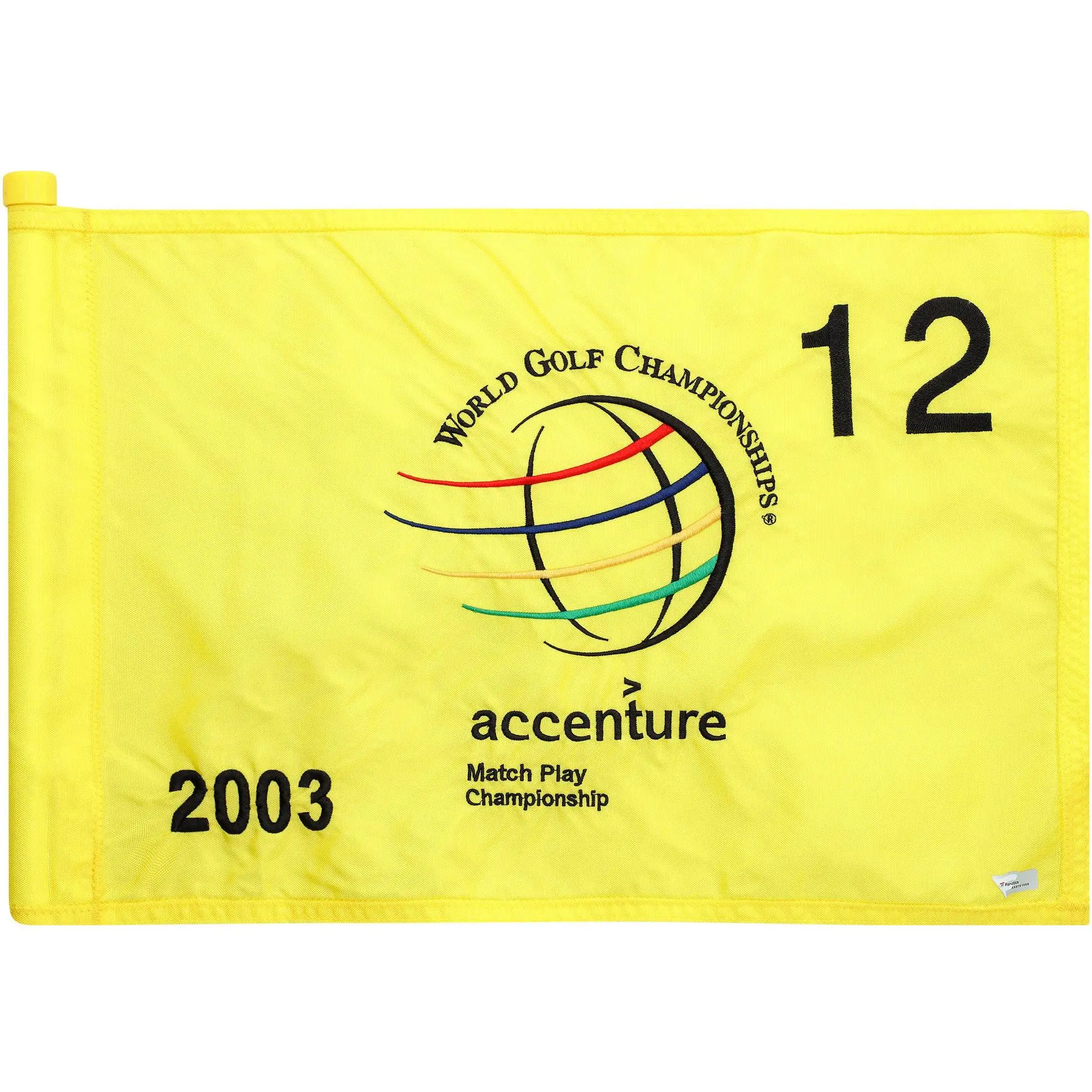 PGA Tour Event-Used #12 Yellow Pin Flag from The Accenture Match Play Championship on February 27th to March 2nd, 2003 - Fanatics Authentic Certified