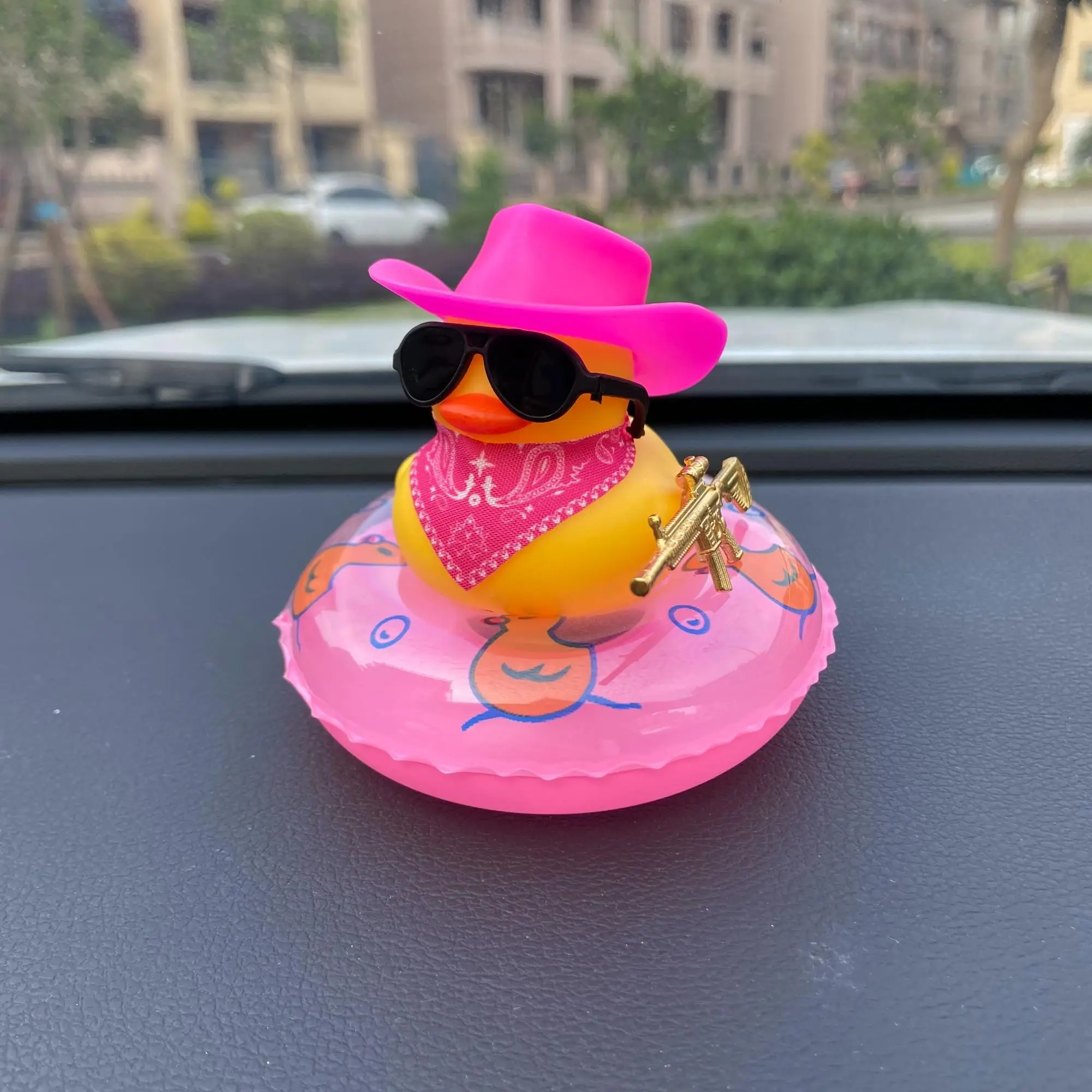 Duck Shaped Car Decoration, Cute Duck with Cowboy Hat Car Interior Decoration, Creative Ornament, Car Interior Accessories