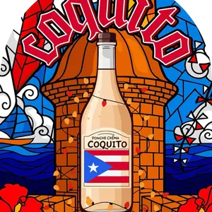 Coquito Brand 3”x 3.5” Coquito Bottle Labels Stickers  Inch Festive Design for Holiday Sales or Gifts 12 Stickers Per Order Ideal for Bottle Decor Coconut Festival Decoration