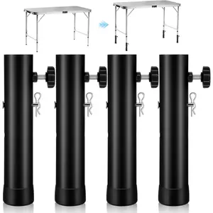 4pcs Folding Table Risers Folding Table Leg Extenders Risers Foldings Riser for Sewing Room Puzzle Desk Straight/Bent Legs DIY & Back Pain Relief