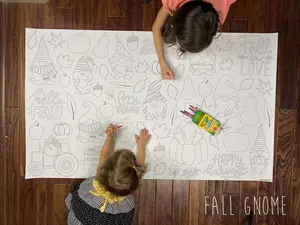 Fall Gnome Table Size Coloring Sheet