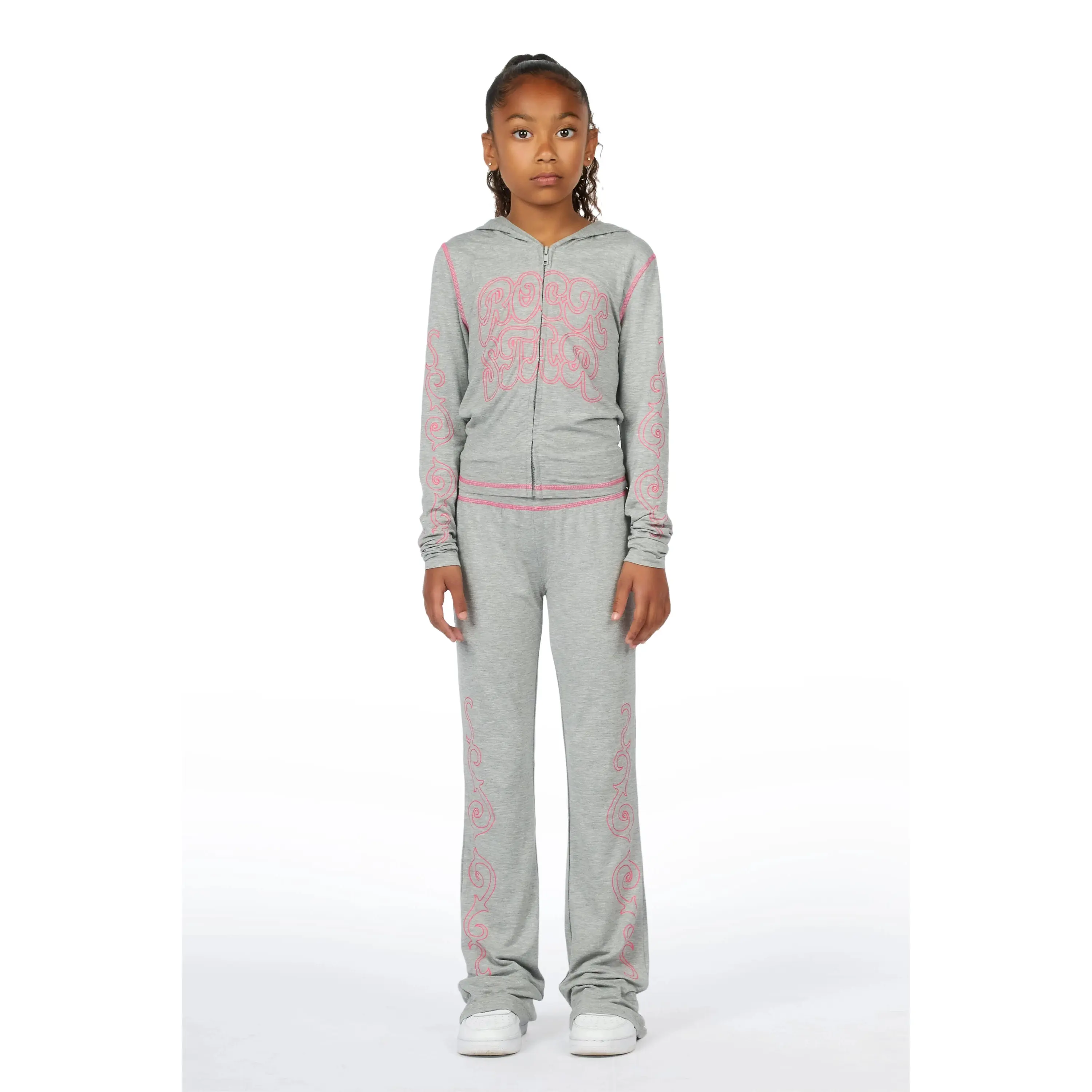Girls Michelle Grey Lounge Track Set