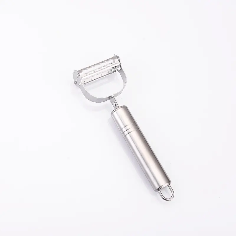 Cute Smiley Stainless Steel Peeler - Smooth, Lightweight Kitchen Utensil with Sharp Blade for Peeling Fruits, Shredding Melons and Veggies