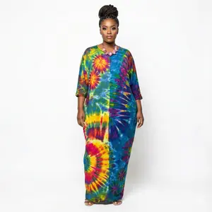 Hand-Dyed Cocoon Dress with Pockets | Relaxed Tie-Dye Maxi | Boho Dress