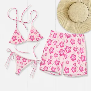 (Sale up 50%) Matching Floral Couples Swimsuits Tropical His & Hers Vacation Swimwear