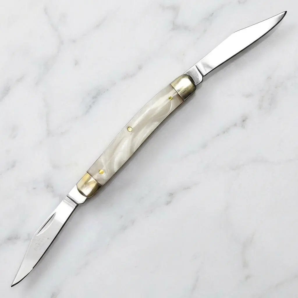Classic Traditional EDC Slip-Joint Folding Pocket Knife, 440 Stainless Steel 2-Blade Canoe Multi-Tool for Outdoor Survival, Camping, Father's Day Gift