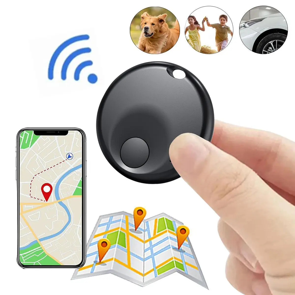 Smart Mini GPS Tracker, Mini GPS Tracker for iPhone, Anti-loss Reminder Device, GPS Tracker for Car Key, Pet