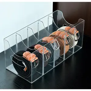 Belt Storage Box - Transparent with Multiple Compartments, Suitable for Belts, Ties and Scarves - The Perfect Choice for Home Organization