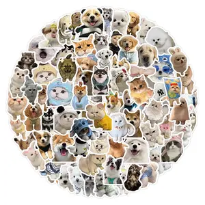 Cute Waterproof Dog & Cat Sticker Pack • Funny Meme Pet Vinyl Decals for Water Bottles, Laptops & Phone Cases
