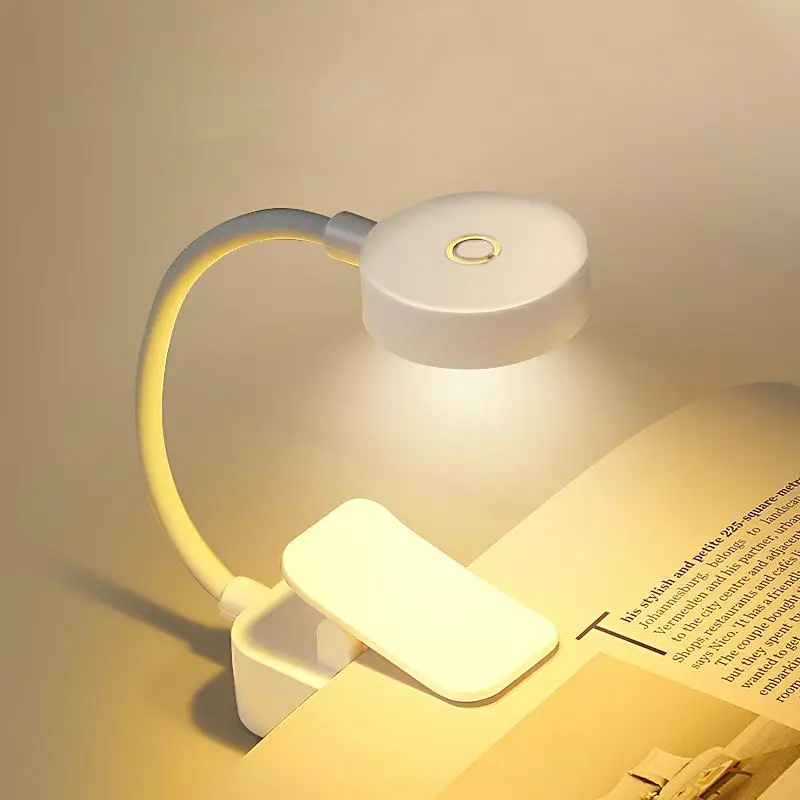 Portable LED Reading Light, Protect Eye Night Light, 3-level Color Temperature & Brightness Adjustable Clip Base Dormitory Desk Lamp